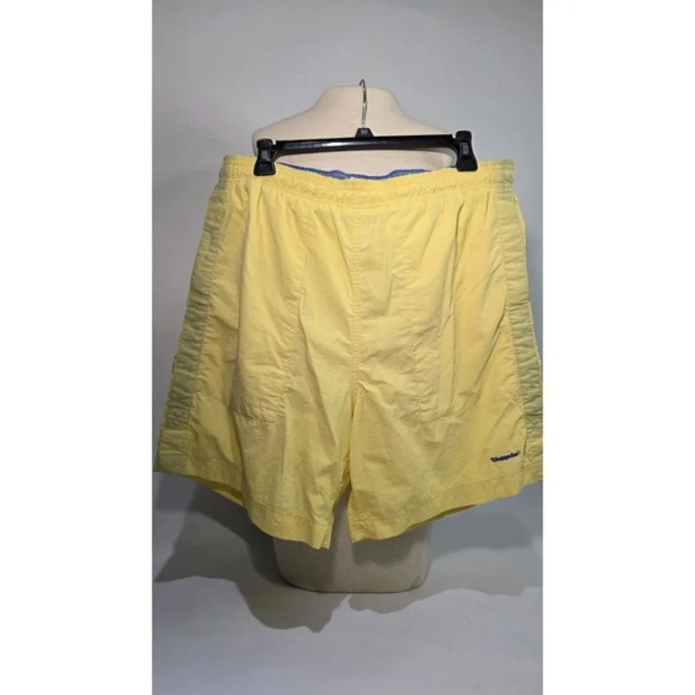 Vintage Weekender Brand Lined Mesh Bathing Suit Trunks‎ Shorts Yellow Mens Large